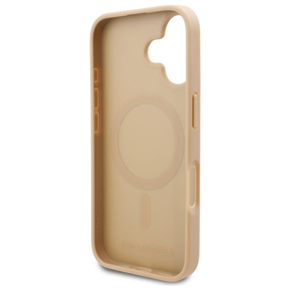 Custodia MagSafe per Apple iPhone 16, Karl Lagerfeld, Hot Stamp, Beige