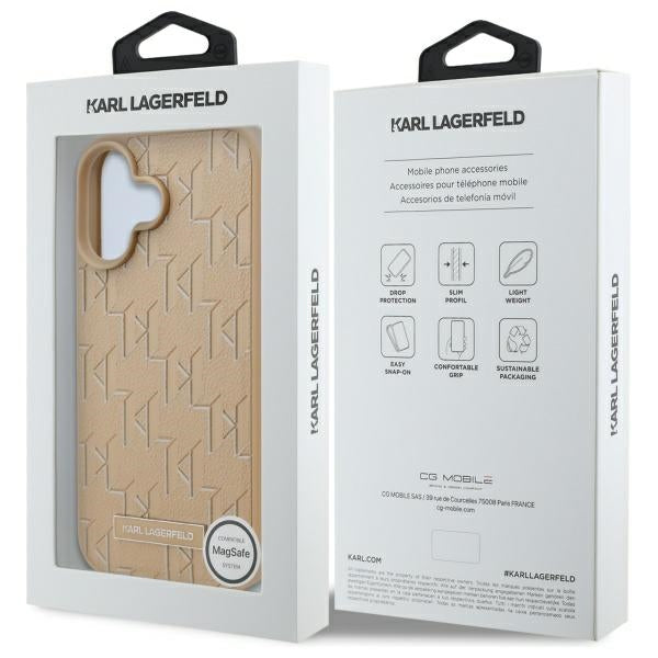 Custodia MagSafe per Apple iPhone 16, Karl Lagerfeld, Hot Stamp, Beige