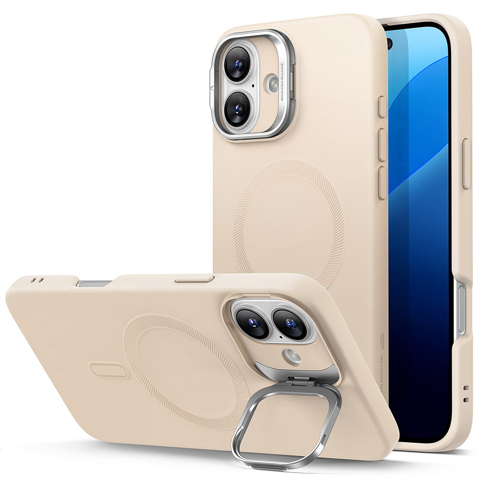 Étui MagSafe pour Apple iPhone 16 Plus, ESR, Cloud Soft Kickstand, Crème