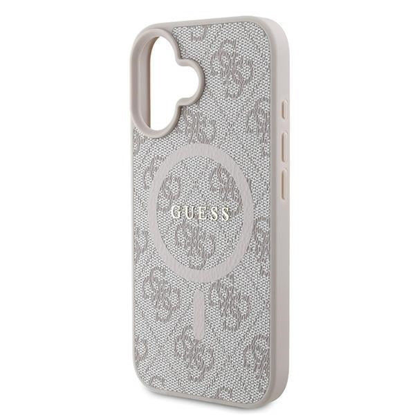 MagSafe Case for Apple iPhone 16 Plus, Guess, 4G Ring Classic Logo, Pink