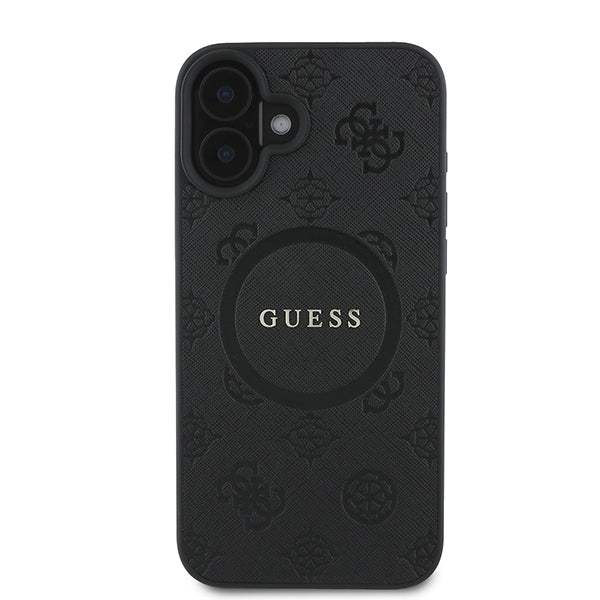 Custodia MagSafe per Apple iPhone 16 Plus, Guess, Saffiano Peony Classic Logo, Rosa