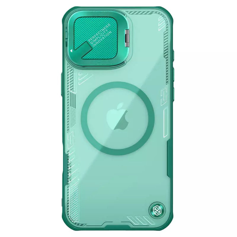 Custodia MagSafe per Apple iPhone 16 Plus, Nillkin, Iceblade Prop senza ritaglio per fotocamera, Verde
