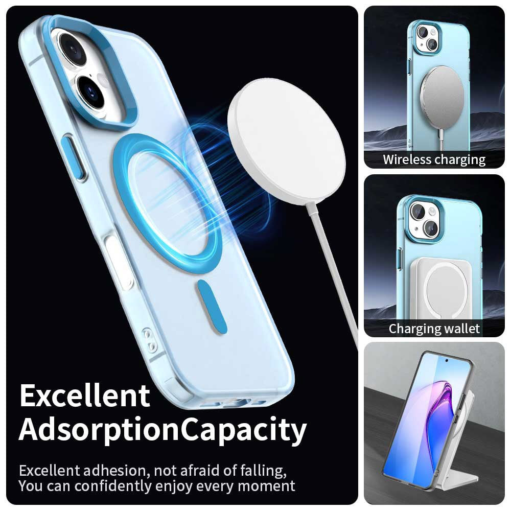 Custodia MagSafe per Apple iPhone 16 Plus, Techsuit, CandyCase, Blu