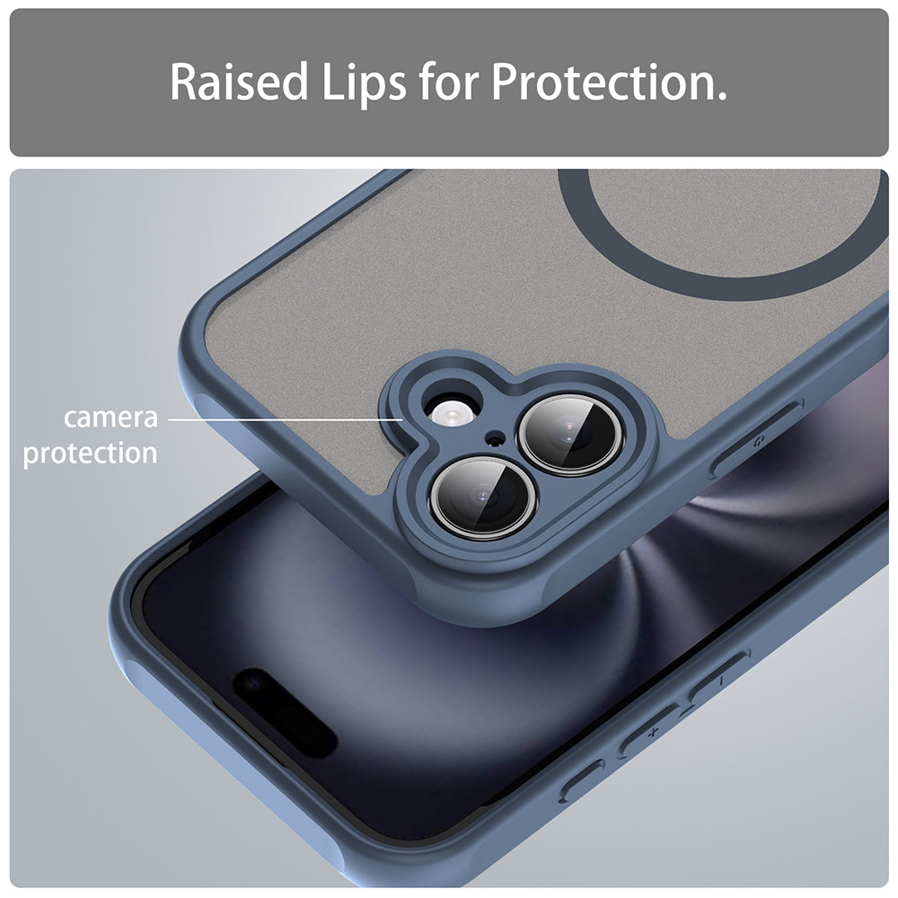 Custodia MagSafe per Apple iPhone 16 Plus, Techsuit, HaloFrost II, Blu Navy