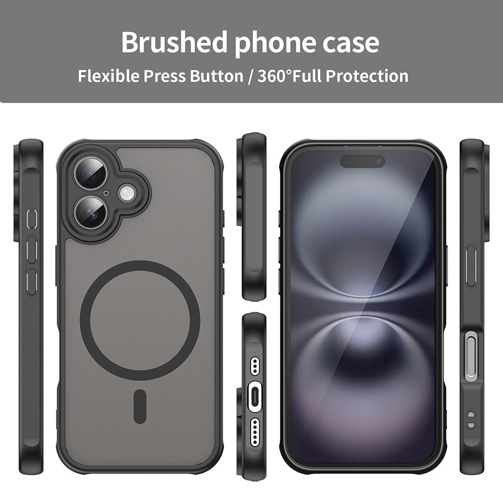 Custodia MagSafe per Apple iPhone 16 Plus, Techsuit, HaloFrost II, Nera