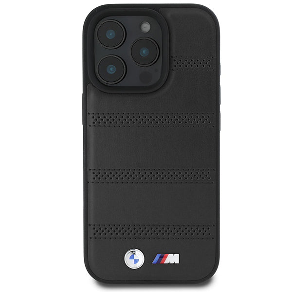 MagSafe Hülle für Apple iPhone 16 Pro, BMW, M Perforated And Stitched Line, Schwarz