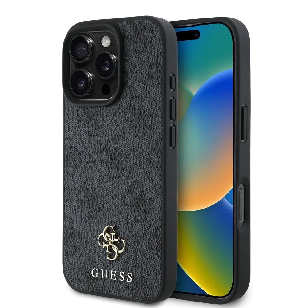 Housse MagSafe pour Apple iPhone 16 Pro, Guess, 4G Classic, Noire