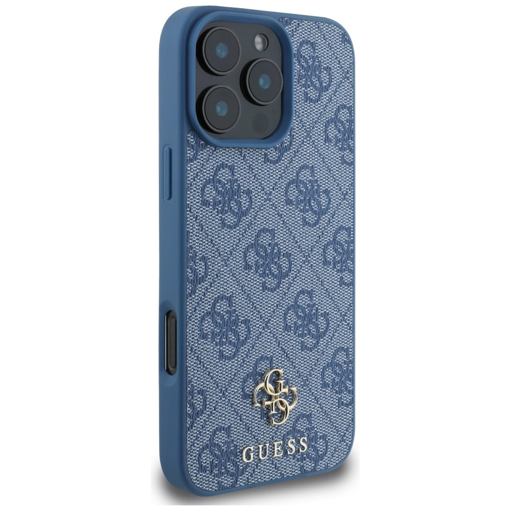 Custodia MagSafe per Apple iPhone 16 Pro, Guess, 4G Small and Classic Logo, Blu