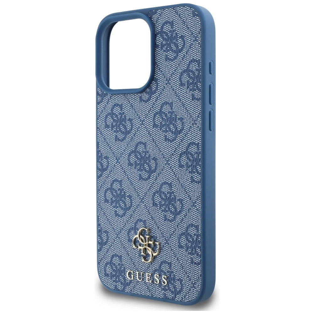 Custodia MagSafe per Apple iPhone 16 Pro, Guess, 4G Small and Classic Logo, Blu