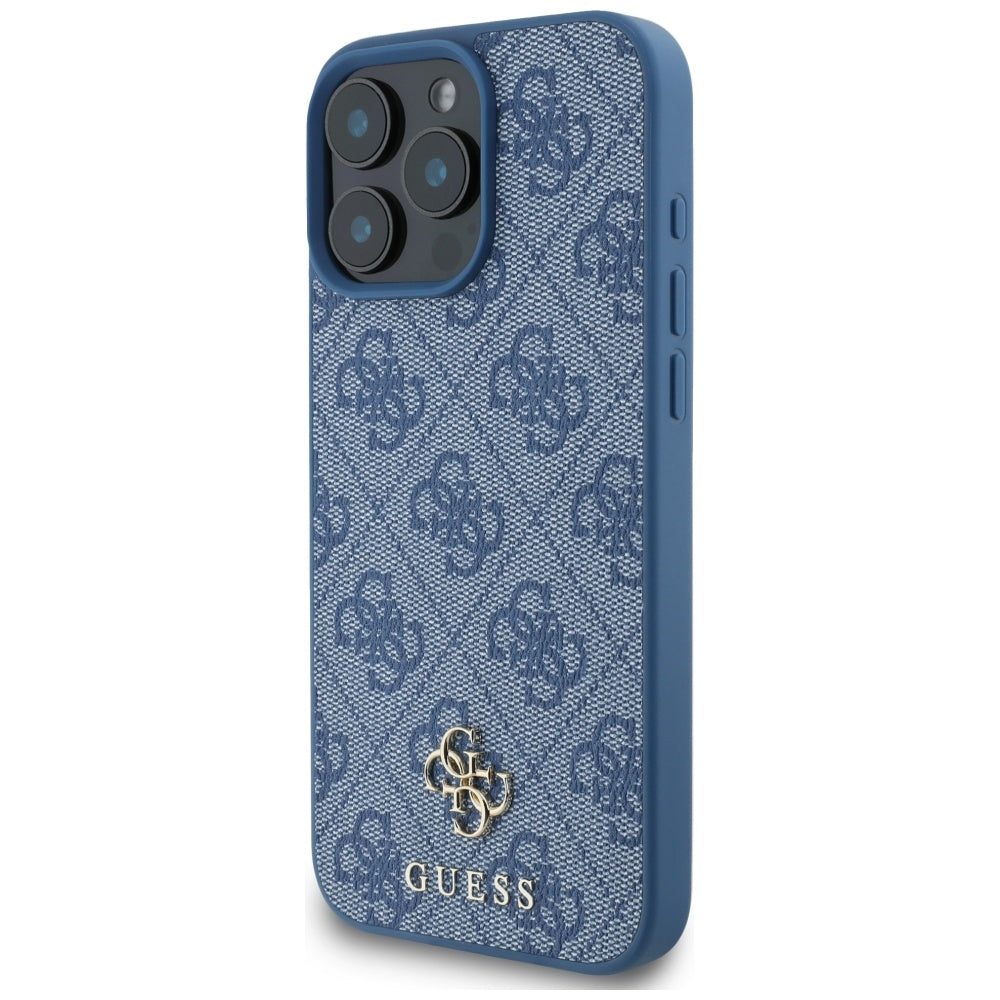 Custodia MagSafe per Apple iPhone 16 Pro, Guess, 4G Small and Classic Logo, Blu