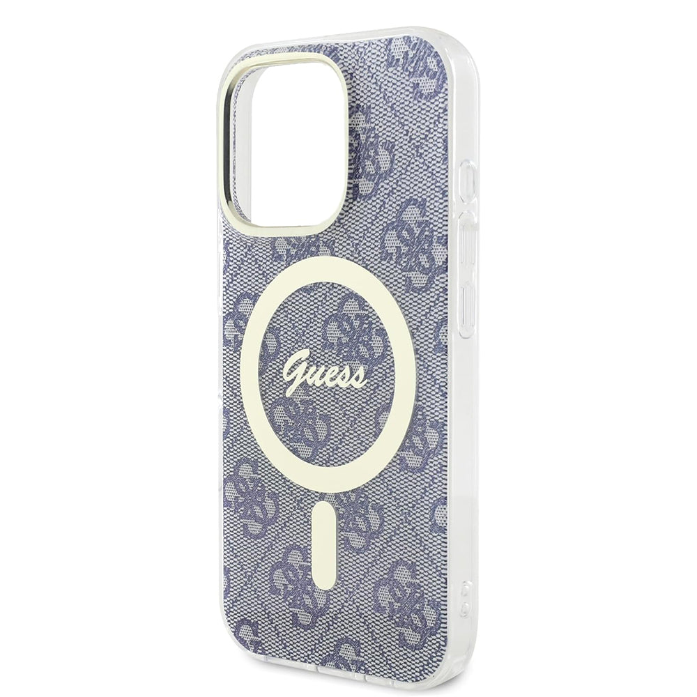 Coque MagSafe pour Apple iPhone 16 Pro, Guess, IML 4G, Bleue