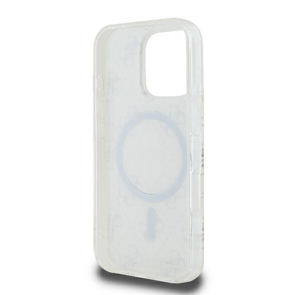 Étui MagSafe pour Apple iPhone 16 Pro, Guess, IML 4G Background, Blanc
