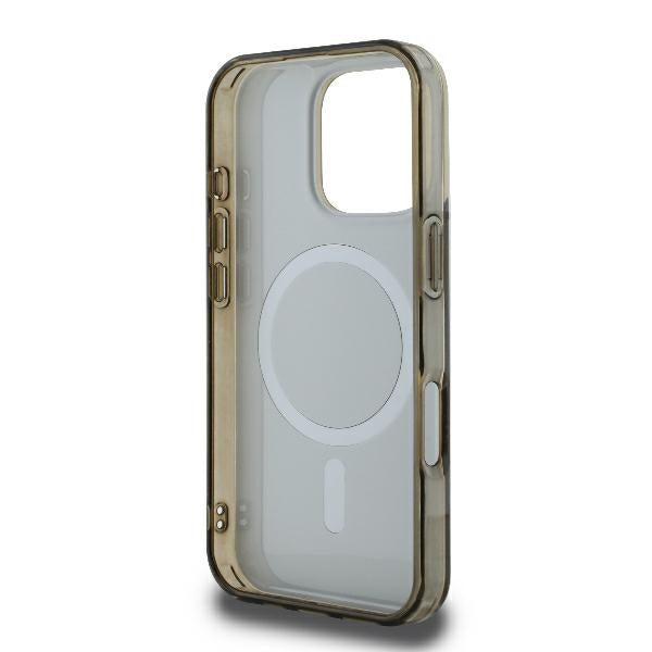 Custodia MagSafe per Apple iPhone 16 Pro, Guess, IML 4G Background, Marrone