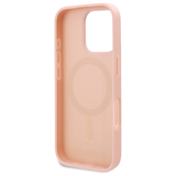 Custodia MagSafe per Apple iPhone 16 Pro, Karl Lagerfeld, Hot Stamp, Rosa