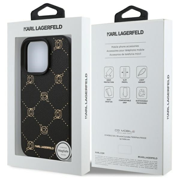 MagSafe Hülle für Apple iPhone 16 Pro, Karl Lagerfeld, Karl's Head, Schwarz