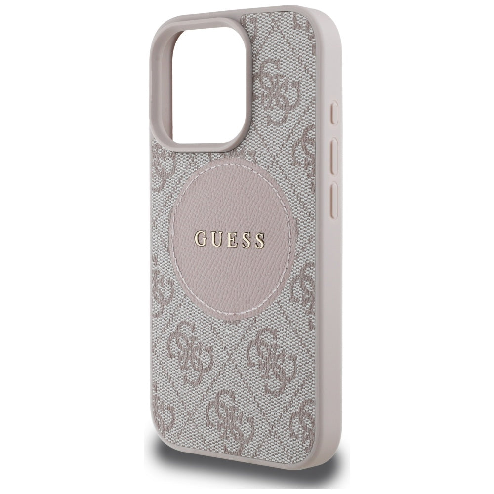 MagSafe Case for Apple iPhone 16 Pro Max, Guess, 4G Circle Classic Logo, Pink