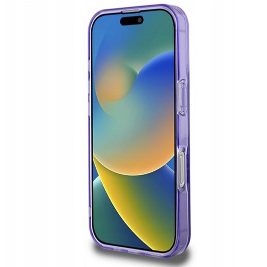 Étui MagSafe pour Apple iPhone 16 Pro Max, Guess, IML Couronne de Fleurs, Violet