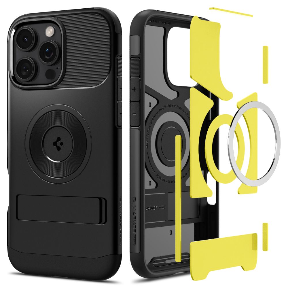 Custodia MagSafe per Apple iPhone 16 Pro Max, Spigen, Slim Armor, Nera