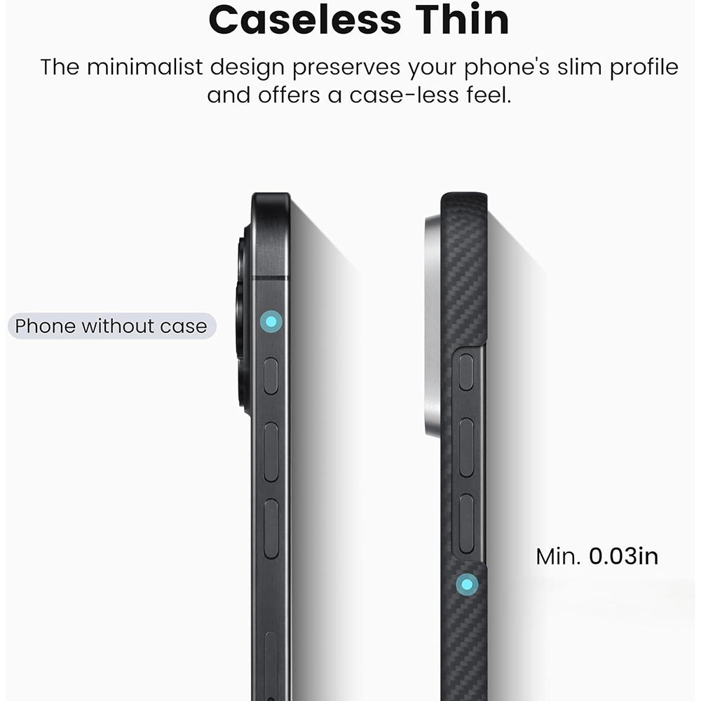Custodia MagSafe per Apple iPhone 16 Pro Max, Techsuit, Fibra di Aramide, Nera