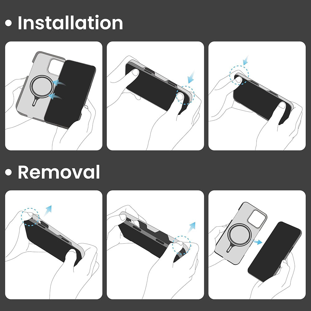 Custodia MagSafe per Apple iPhone 16 Pro Max, Techsuit, Fibra di Aramide, Nera