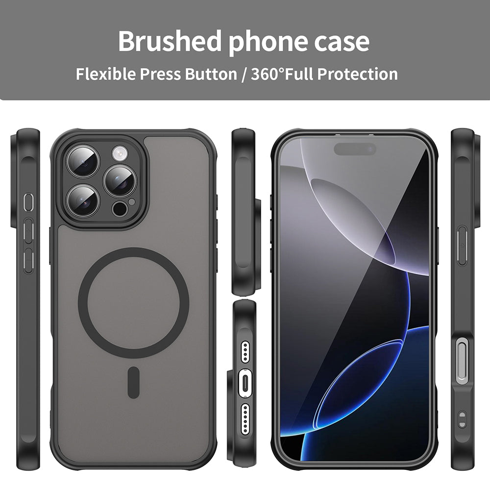 Custodia MagSafe per Apple iPhone 16 Pro Max, Techsuit, HaloFrost II, Nera