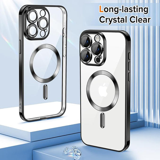 Custodia MagSafe per Apple iPhone 16 Pro Max, Techsuit, Luxury Crystal, Nera