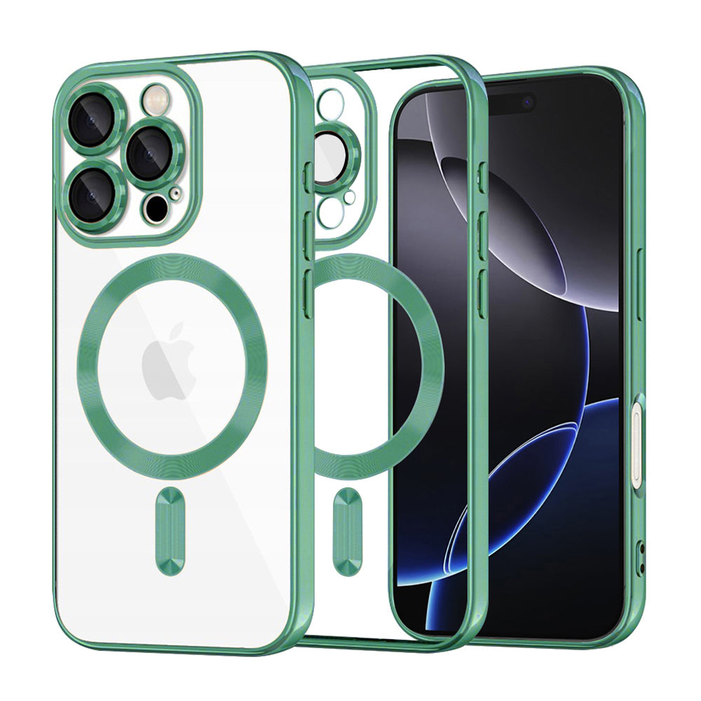 Coque MagSafe pour Apple iPhone 16 Pro Max, Techsuit, Luxury Crystal, Vert Clair