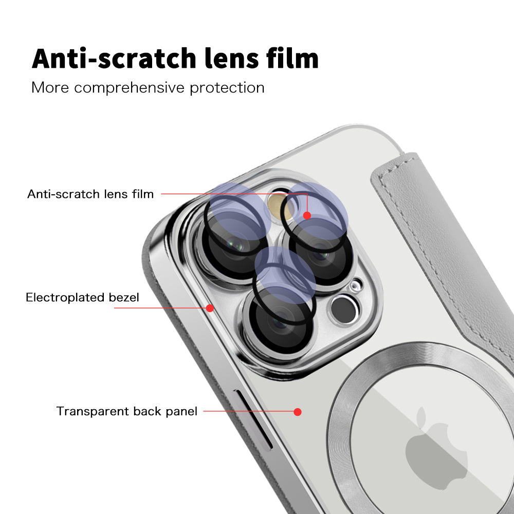 Coque MagSafe pour Apple iPhone 16 Pro Max, Techsuit, SmartMag Book, Gris