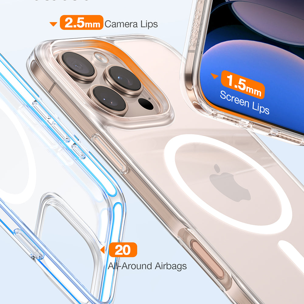 Coque MagSafe pour Apple iPhone 16 Pro Max, Torras, Diamond, transparente