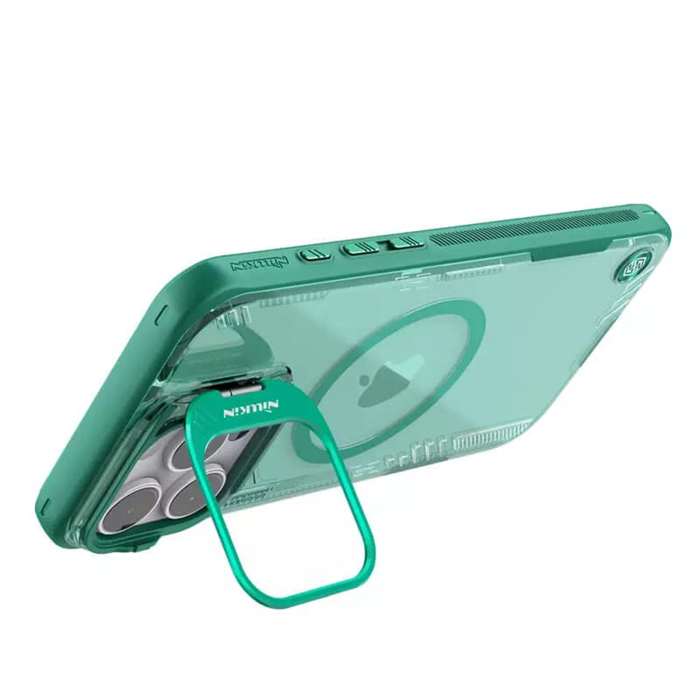 Custodia MagSafe per Apple iPhone 16 Pro, Nillkin, Iceblade Prop con ritaglio per fotocamera, Verde