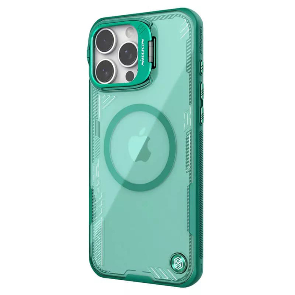Custodia MagSafe per Apple iPhone 16 Pro, Nillkin, Iceblade Prop con ritaglio per fotocamera, Verde