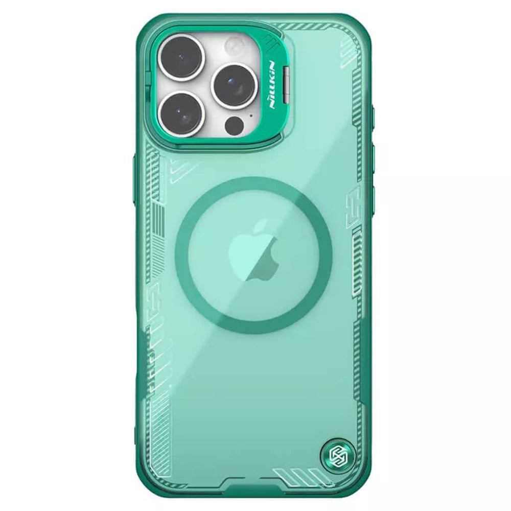 Custodia MagSafe per Apple iPhone 16 Pro, Nillkin, Iceblade Prop con ritaglio per fotocamera, Verde