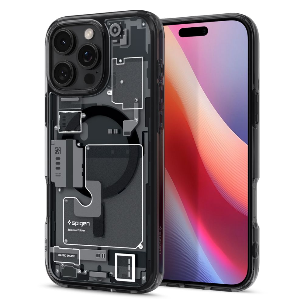 Custodia MagSafe per Apple iPhone 16 Pro, Spigen, Ultra Hybrid Zero One, Nero Opaco ACS08135