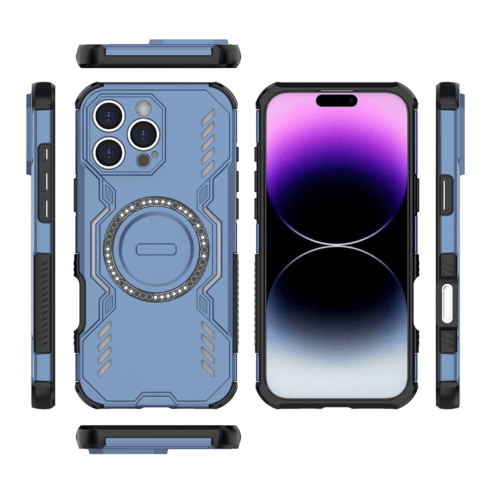 Custodia MagSafe per Apple iPhone 16 Pro, Techsuit, ArmorMag, Blu