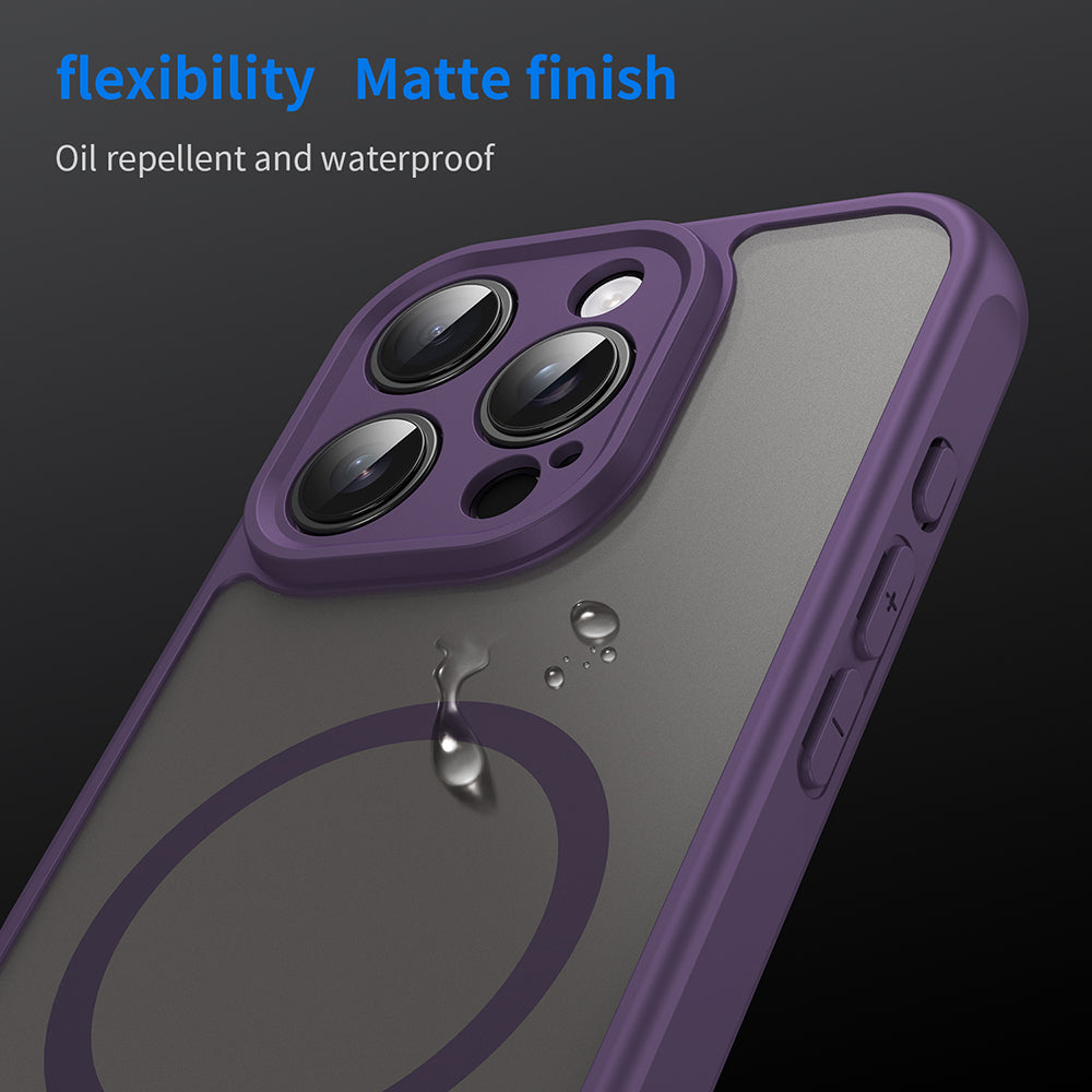 Custodia MagSafe per Apple iPhone 16 Pro, Techsuit, HaloFrost II, Viola