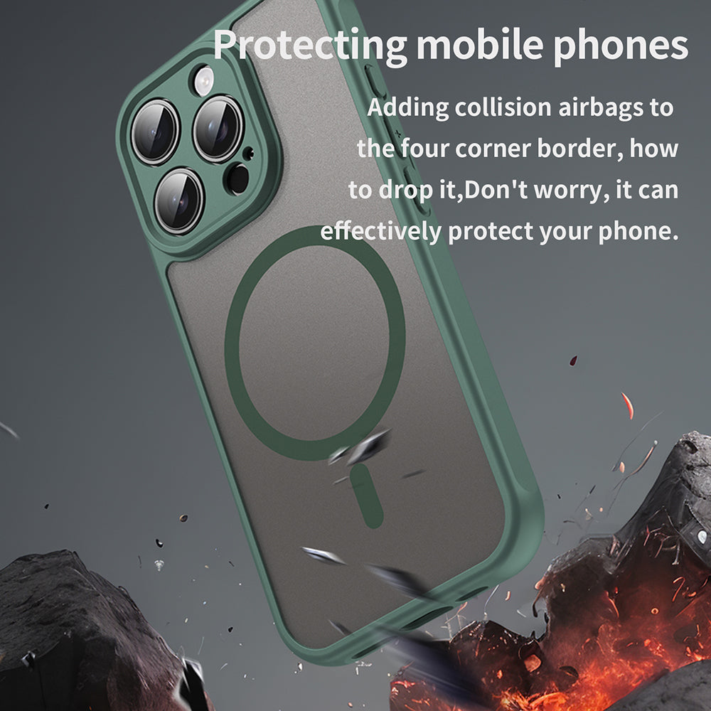 Coque MagSafe pour Apple iPhone 16 Pro, Techsuit, HaloFrost II, Vert