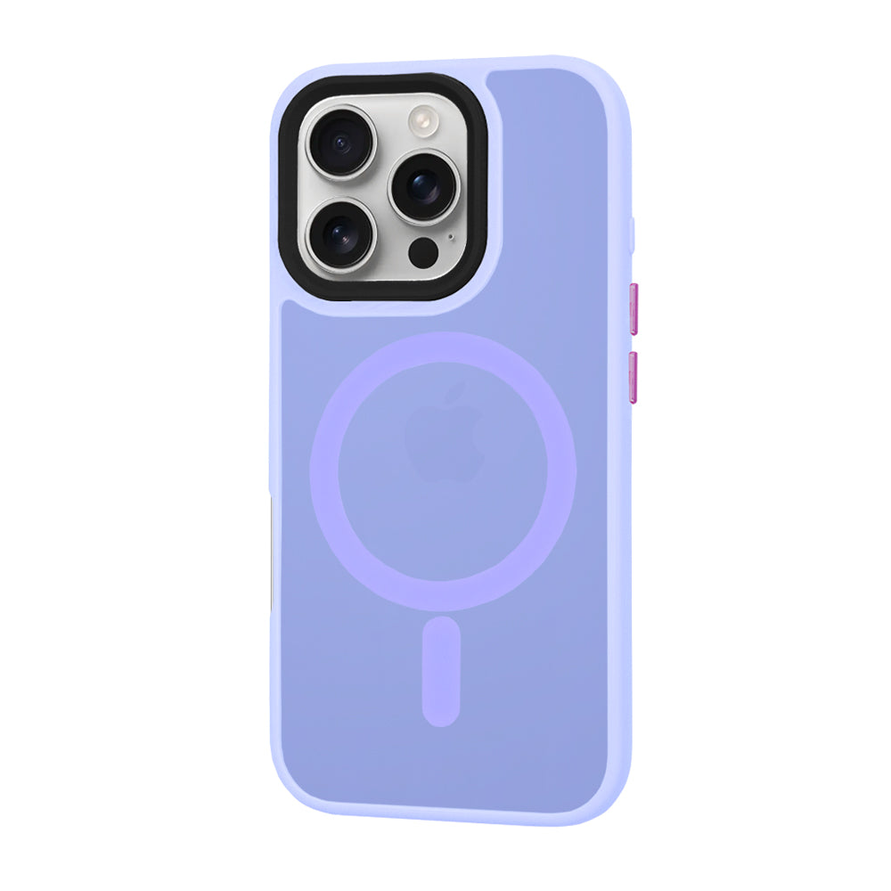 Custodia MagSafe per Apple iPhone 16 Pro, Techsuit, HaloFrost, Viola Chiaro
