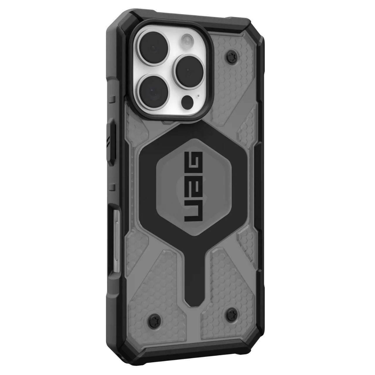 Custodia MagSafe per Apple iPhone 16 Pro, Urban Armor Gear, Pathfinder Clear, Grigio