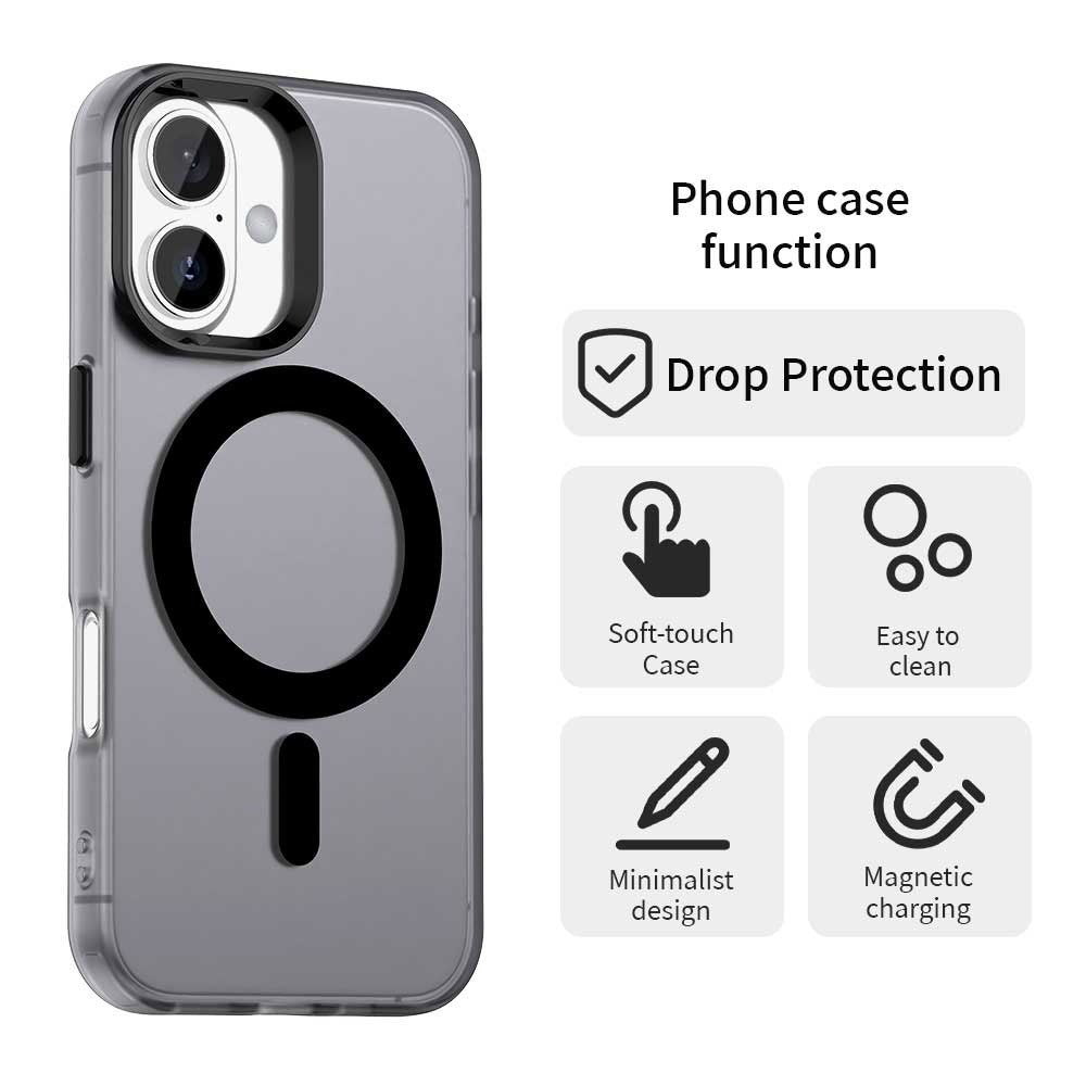 Custodia MagSafe per Apple iPhone 16, Techsuit, CandyCase, Nera