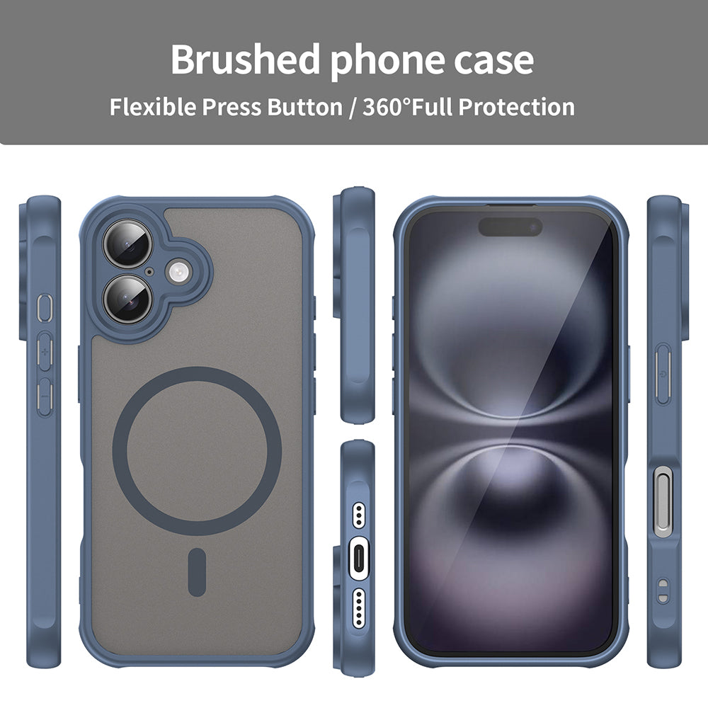 Custodia MagSafe per Apple iPhone 16, Techsuit, HaloFrost II, Blu Navy