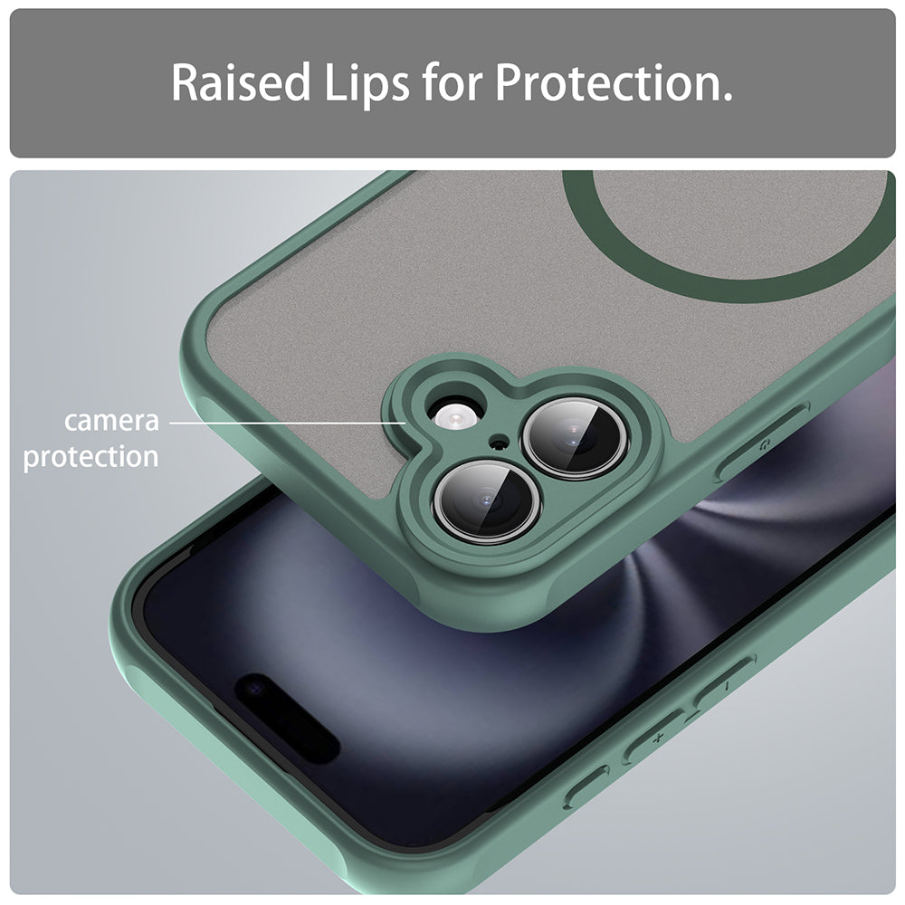 Custodia MagSafe per Apple iPhone 16, Techsuit, HaloFrost II, Verde