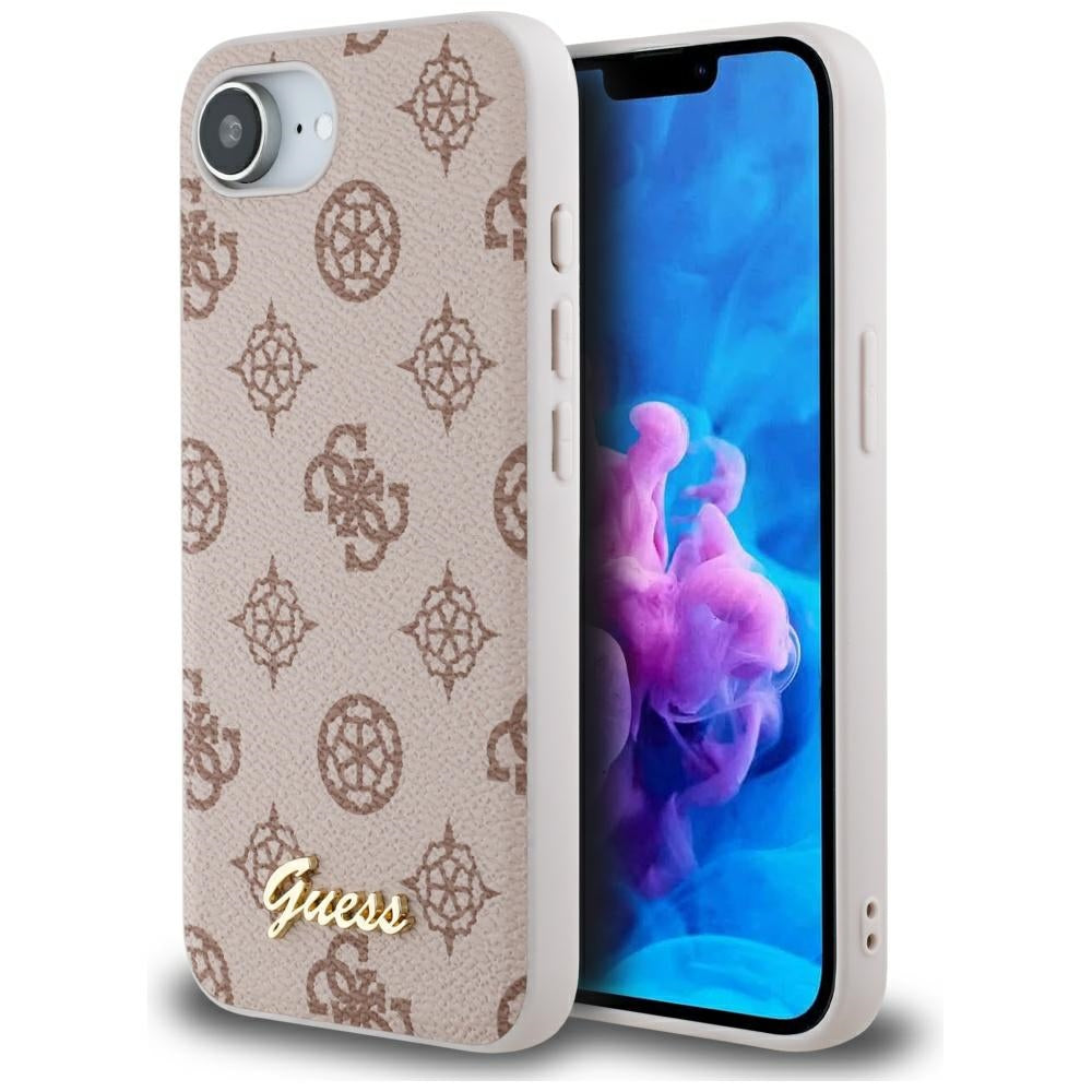 Coque MagSafe pour Apple iPhone 17e / 16e, Guess, Peony Script, Marron
