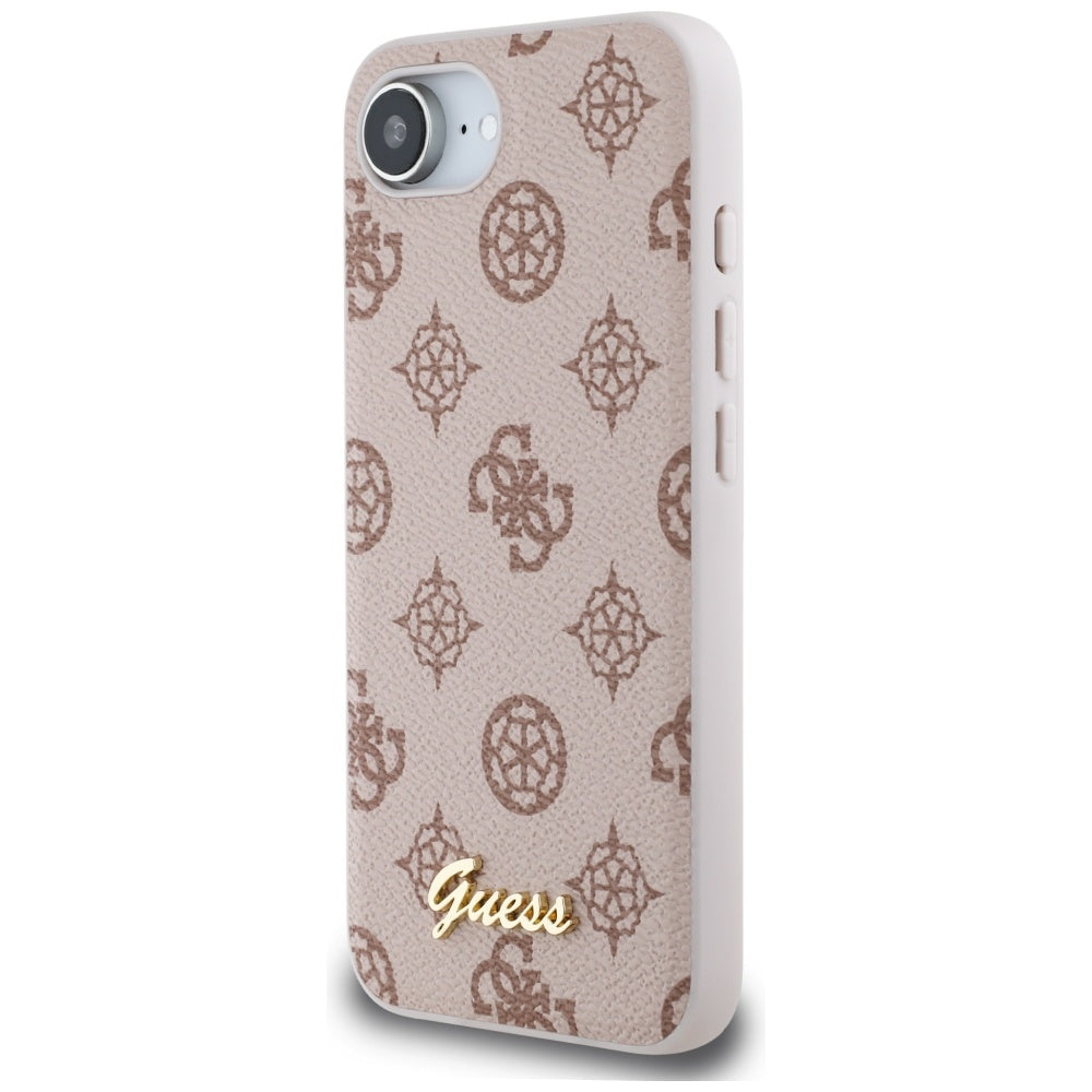 Coque MagSafe pour Apple iPhone 17e / 16e, Guess, Peony Script, Marron