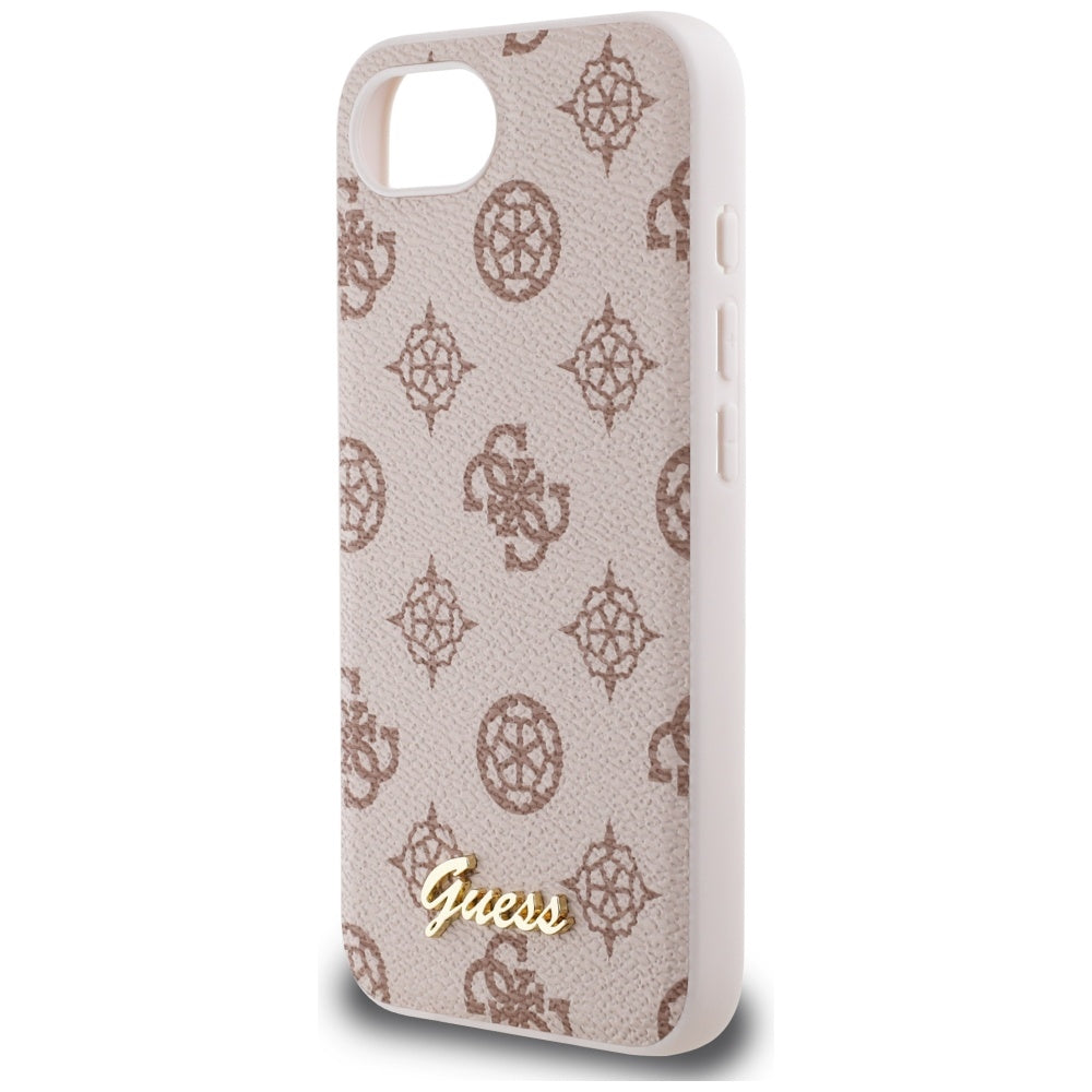 Coque MagSafe pour Apple iPhone 17e / 16e, Guess, Peony Script, Marron