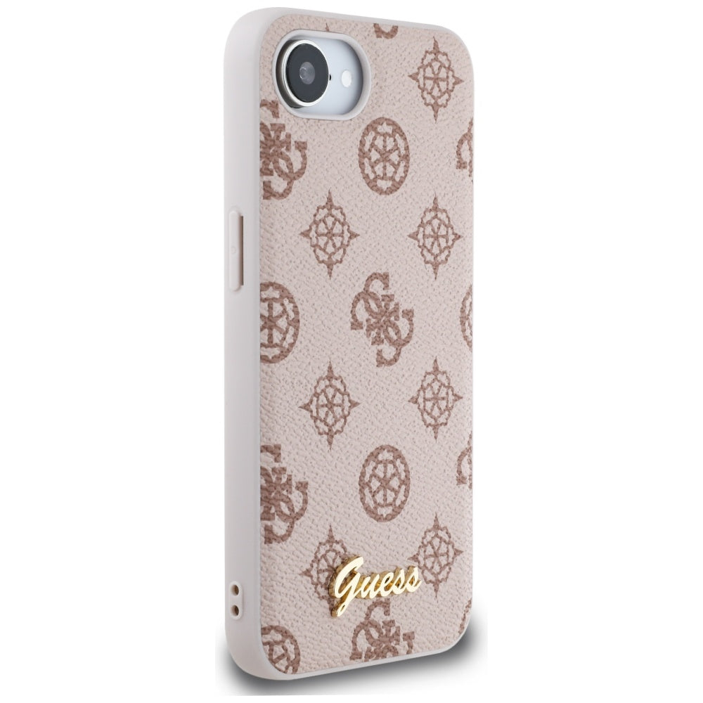 Coque MagSafe pour Apple iPhone 17e / 16e, Guess, Peony Script, Marron
