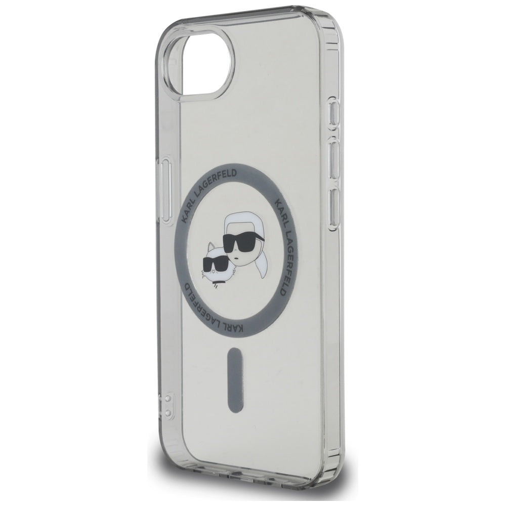 Custodia MagSafe per Apple iPhone 17e / 16e, Karl Lagerfeld, IML Metal Karl & Choupette's Heads, Nera