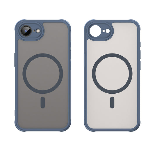 Coque MagSafe pour Apple iPhone 17e / 16e, Techsuit, HaloFrost II, Bleu marine