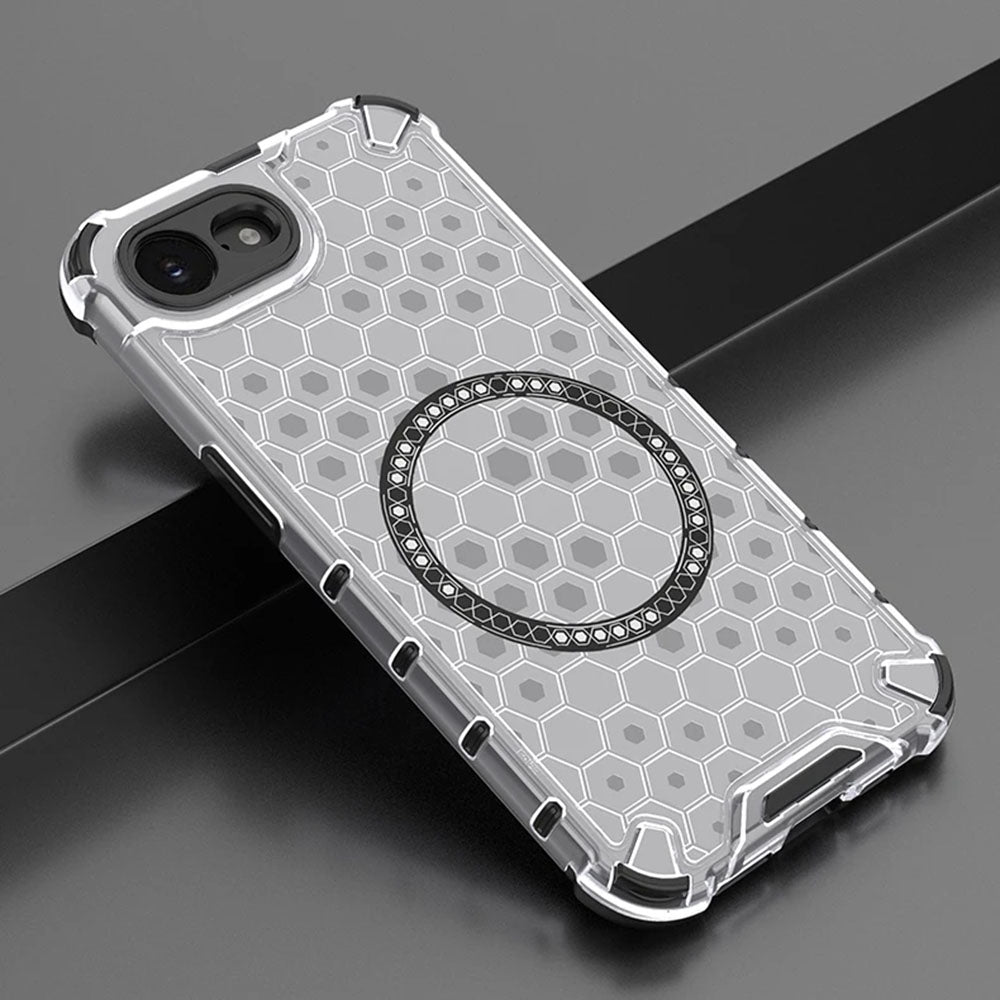 Custodia MagSafe per Apple iPhone 17e / 16e, Techsuit, HoneyComb Shield, Bianca