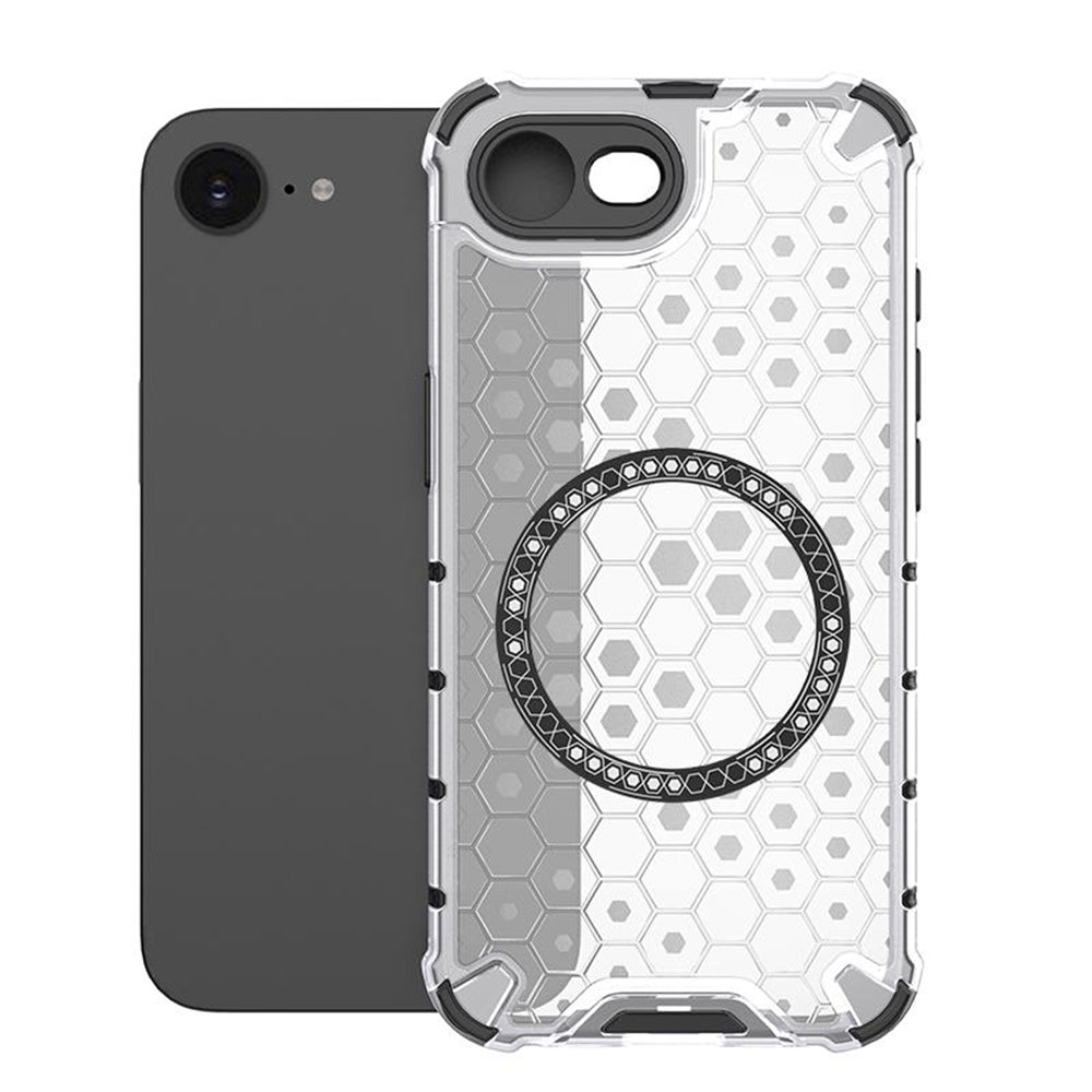 Custodia MagSafe per Apple iPhone 17e / 16e, Techsuit, HoneyComb Shield, Bianca