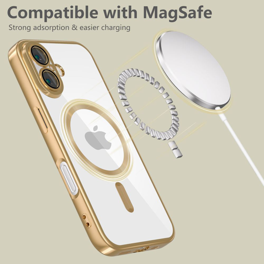 Custodia MagSafe per Apple iPhone 17e / 16e, Techsuit, Luxury Crystal, Nera
